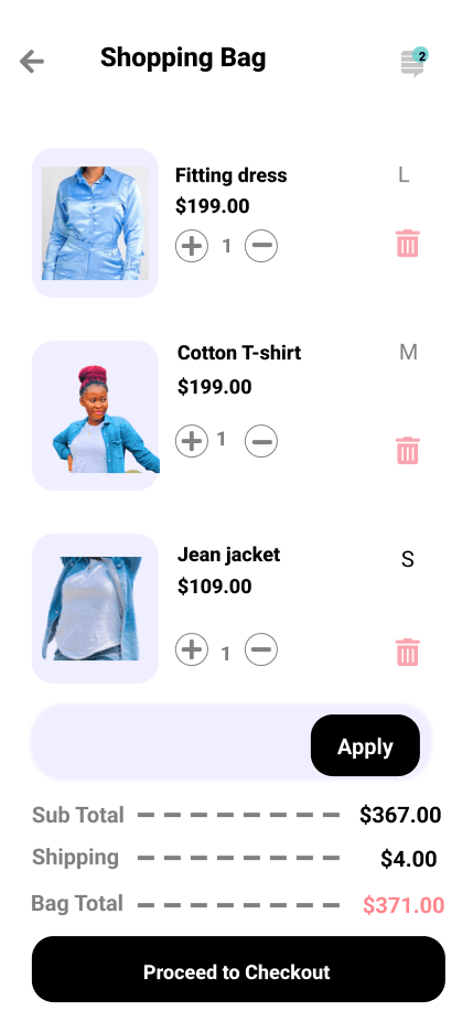 ShoppingCart Screen
