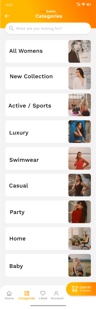 An all Categories Page