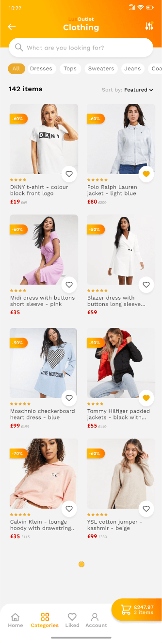 Clothing Category Page