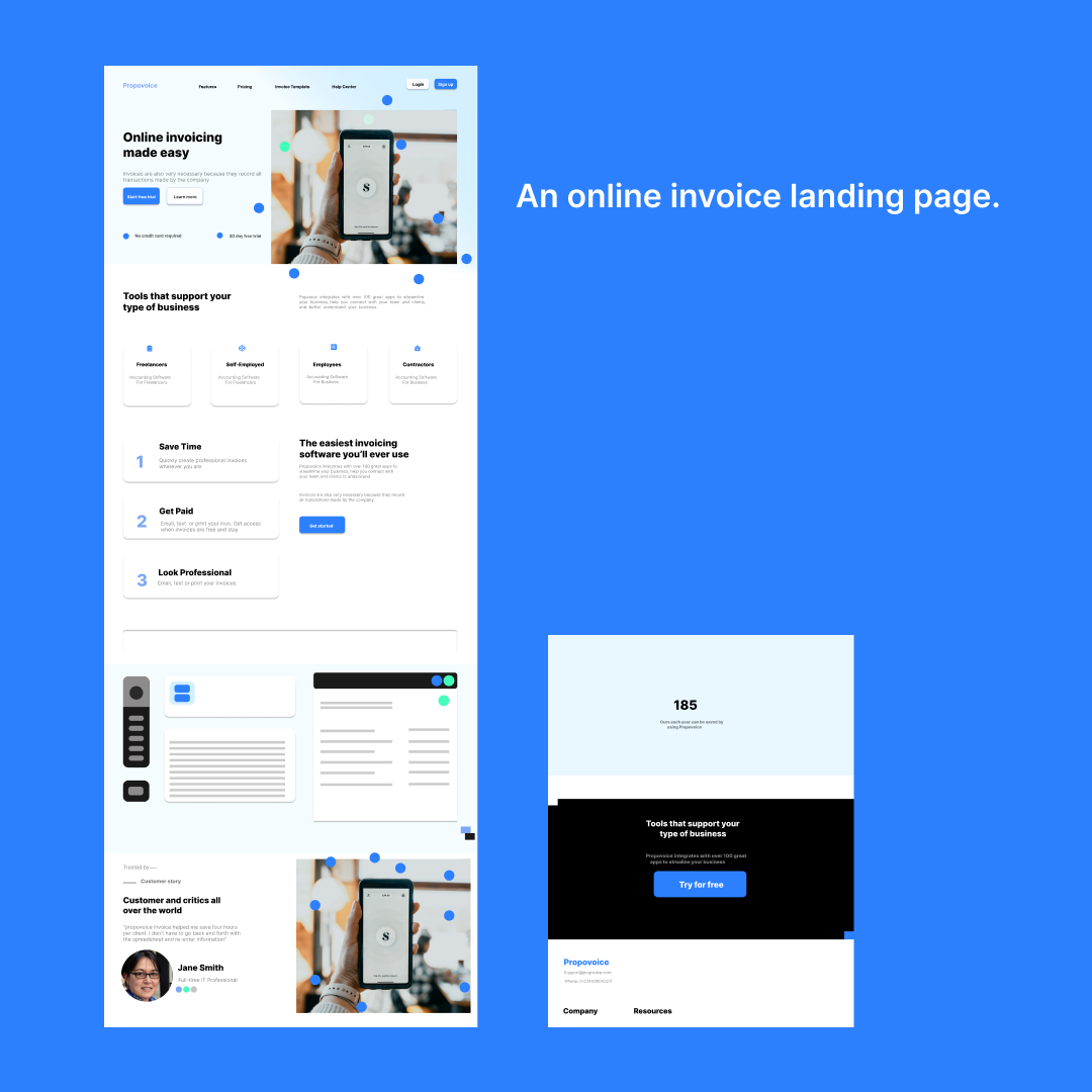An Invoice Landing Page