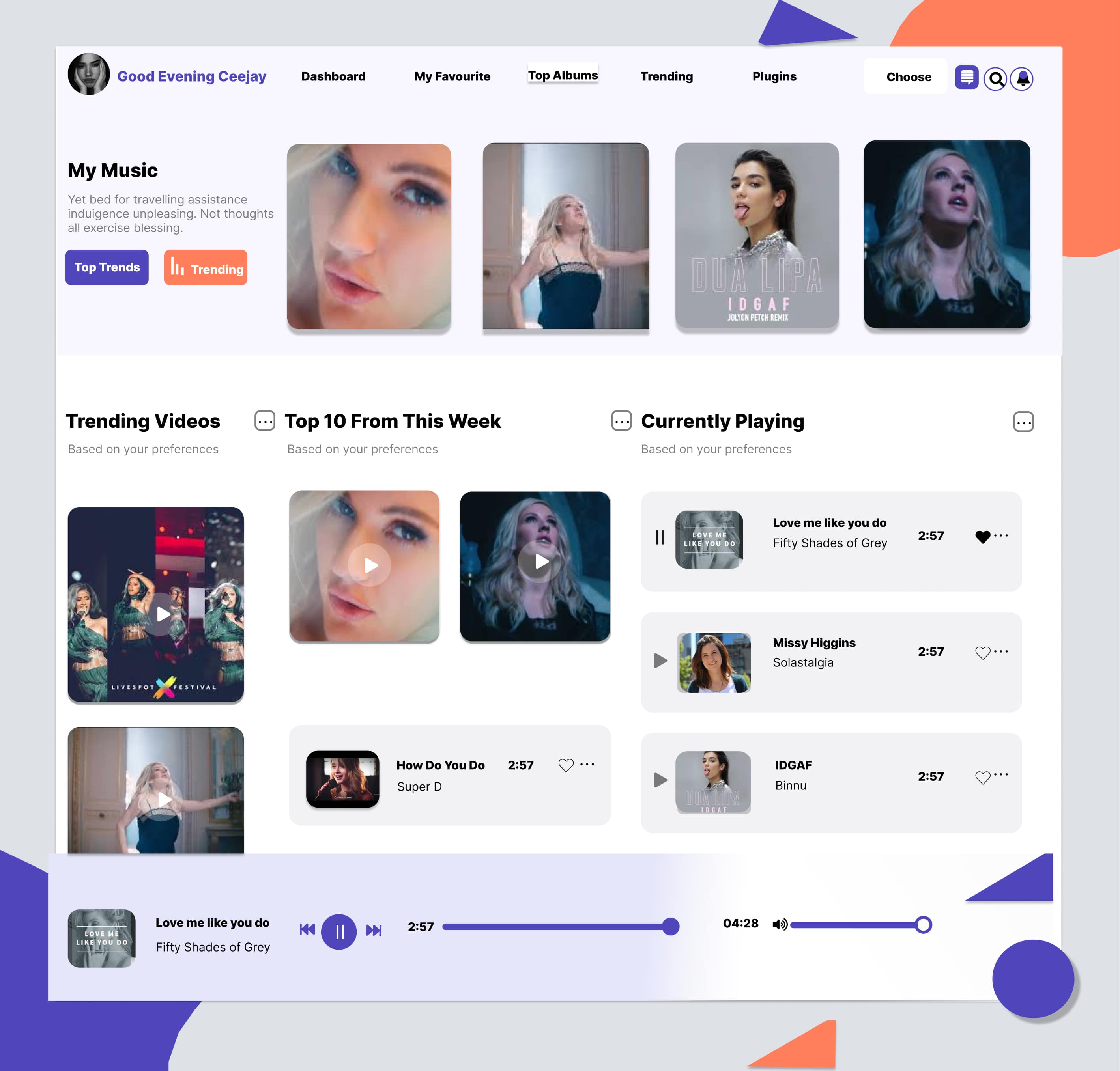 Music Streaming Platform Website