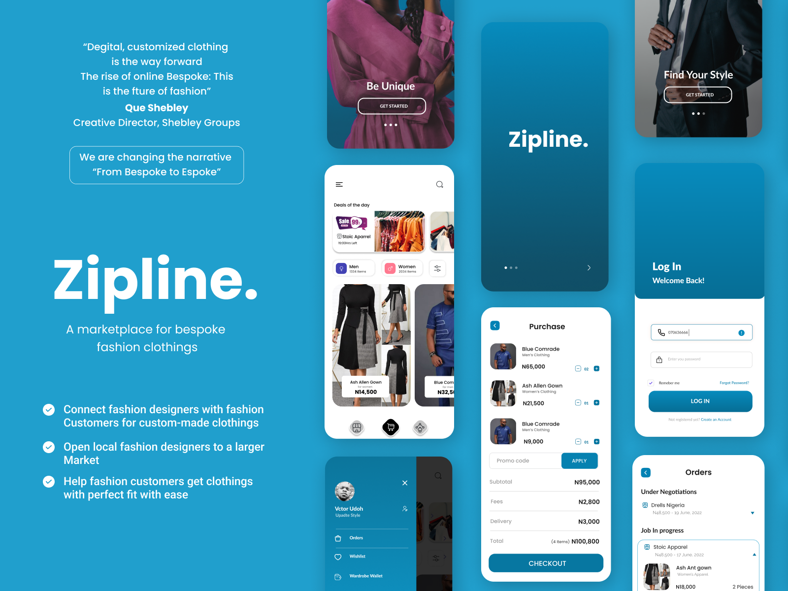 Zipline - Clothing Mobile UI